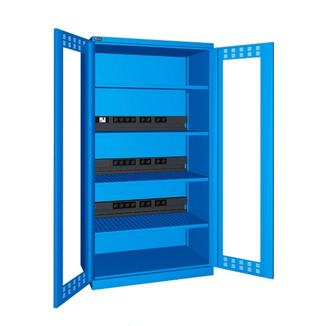 Vendita online Armadio con porte battenti in policarbonato ripiani e prese mm.1023X555X2000H (RIF.1400)